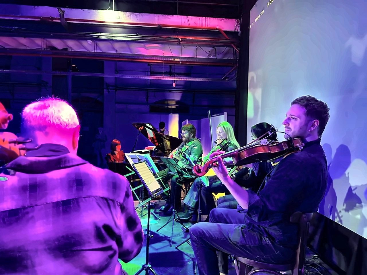 X-Strings en vivo, violín en primer plano